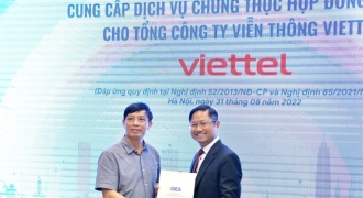 Viettel Telecom được trao giấy xác nhận đăng ký cung cấp dịch vụ Chứng thực Hợp đồng điện tử vContract