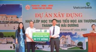Vietcombank tài trợ 10 tỷ đồng xây dựng trường tiểu học An Thượng (Hải Dương)