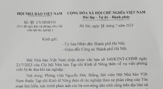 Hội Nhà báo Việt Nam yêu cầu làm rõ việc đe dọa phóng viên khi tác ghiệp