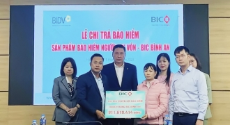 BIC trao hơn 900 triệu đồng bảo hiểm cho khách hàng vay vốn tại BIDV Thái Hà