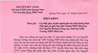 Chủ tịch UBND tỉnh Quảng Ninh khen ngợi Nguyễn Hoàng Cường