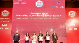 Vietcombank nhận giải thưởng ngân hàng uy tín nhất năm 2017