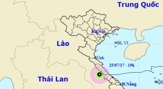 Bão số 4 đã suy yếu thành áp thấp nhiệt đới, đi sang địa phận Trung Lào
