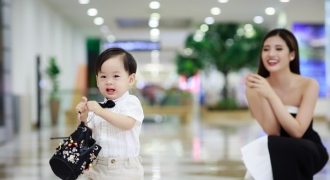 Hoa hậu Phan Hoàng Thu lần đầu đưa con trai đi sự kiện