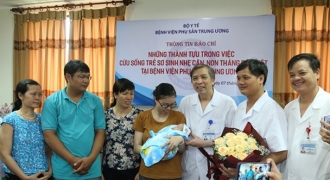 Bệnh viện Phụ sản Trung ương cứu sống thành công trẻ sinh non nặng 500 gram