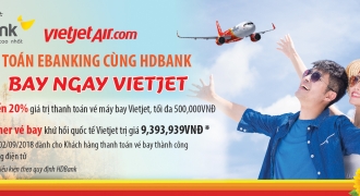 Thanh toán Ebanking HDBank – Bay Ngay cùng Vietjet