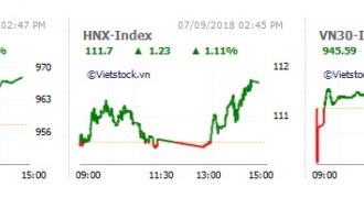 Thị trường chứng khoán 7/9: VNM và ngân hàng dẫn sóng, VN-Index tăng gần 11 điểm