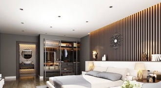 Thiết kế thông minh cho phòng ngủ master trong căn hộ nhỏ đẹp, hiện đại