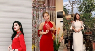 Mỹ nhân Việt diện chung kiểu áo dài xinh đẹp, dịu dàng đón Xuân Kỷ Hợi