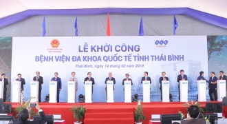 Thủ tướng nhấn nút khởi công Bệnh viện Đa khoa Quốc tế do Tập đoàn FLC đầu tư tại Thái Bình