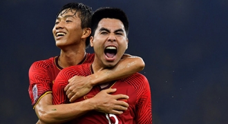 Đức Huy ghi bàn gỡ hòa 1-1 cho ĐT Việt Nam trong sự ngỡ ngàng của đối thủ