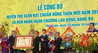 Huyện Thọ Xuân – Thanh Hóa đón nhận bằng đạt chuẩn nông thôn mới năm 2019