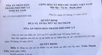 Hà Nam: Sắp đưa bị cáo Trần Mạnh Tiến ra xét xử sơ thẩm vụ án “Cố ý gây thương tích”