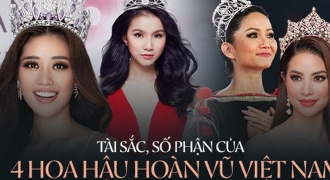 4 Hoa hậu Hoàn vũ Việt Nam sau 10 năm: Thùy Lâm - Khánh Vân trùng hợp, H’Hen Niê đặc biệt nhất