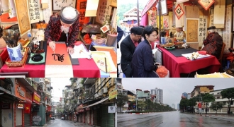 Sau mưa lớn, Hà Nội trong lành, phố ông đồ tấp nập người xin chữ