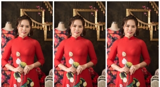 Á hậu doanh nhân Phạm Thị Cúc đẹp tinh khôi trong bộ sưu tập áo dài mới