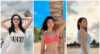Mỹ nhân Việt “chào hè” bằng bikini: Thúy Ngân ra biển, Quỳnh Anh khoe body mướt mắt