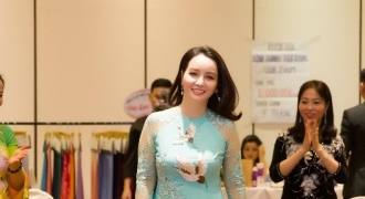 “Cô Trúc” Mai Thu Huyền diện áo dài nền nã tại Gala Tự hào Áo dài Việt