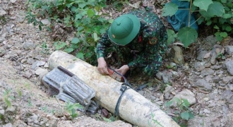 Hủy nổ thành công quả bom nặng 225kg tìm thấy ở sông Lam
