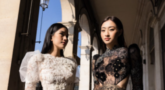 Hoa hậu Lương Thuỳ Linh và Á hậu Phương Anh rạng rỡ trên đường phố Paris