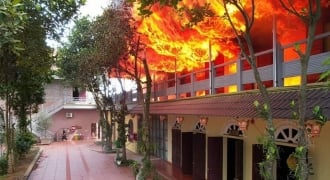 Công an vào cuộc vụ cháy 7 gian nhà gỗ tại chùa Hòa Phúc - Hà Nội
