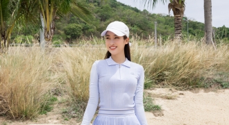 Sau tin sắp kết hôn với thiếu gia, Đỗ Mỹ Linh xuất hiện “lẻ bóng” trên sân golf