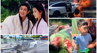 Hiện trường tai nạn của Lâm Chí Dĩnh: Tài tử bất tỉnh, siêu xe thành sắt vụn