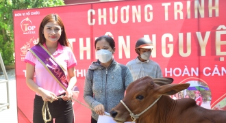 BTC Hoa hậu Doanh nhân Việt Nam tặng bò giống, hỗ trợ sinh kế cho các hộ nghèo