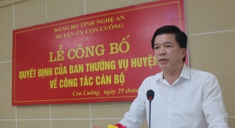 Bí thư huyện ủy Con Cuông giữ chức Chánh Văn phòng Tỉnh uỷ Nghệ An
