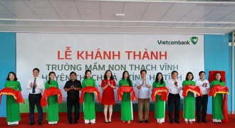 Vietcombank tài trợ 3,6 tỷ đồng xây Trường mầm non Thạch Vĩnh, Hà Tĩnh