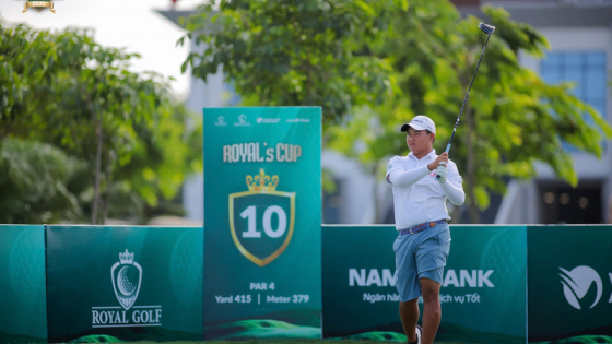Golfer Trần Thế Bảo vươn lên dẫn đầu vòng 2 giải Royal’s Cup 2025