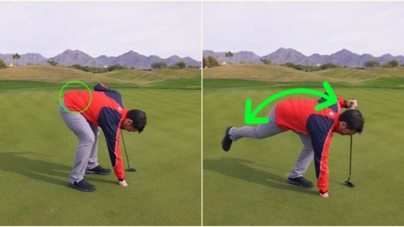 Tư thế nhặt bóng golf đúng cách để tránh chấn thương lưng