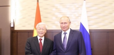 Tổng thống Nga Vladimir Putin chúc mừng Chủ tịch nước Nguyễn Phú Trọng