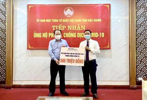 Tập đoàn Kosy ủng hộ tỉnh Bắc Giang 500 triệu đồng phòng chống dịch Covid-19