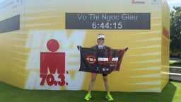 Vợ chồng Hoa hậu Võ Thị Ngọc Giàu và các con chinh phục giải ba môn phối hợp quốc tế IRONMAN 70.3