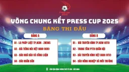 Kết quả bốc thăm chia bảng VCK Press Cup 2025: Căng thẳng ngay từ những trận đầu tiên