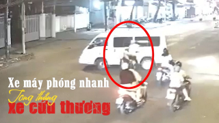 Cần Thơ: Xe máy phóng nhanh, tông thẳng vào xe cứu thương