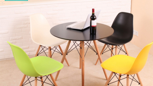 Bộ bàn tròn Eiffel 4 ghế Eames - IBIE - Đen