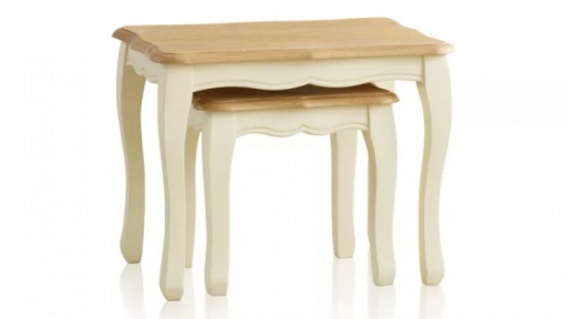 Bộ bàn xếp lồng Skye gỗ sồi - Cozino - Trắng