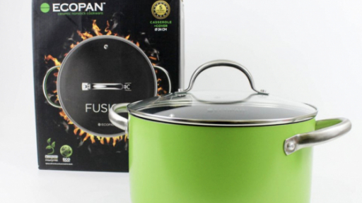 Nồi chống dính tráng men thiên nhiên Ecopan Fusion 90027 - Châu Âu - Đen xanh - 18cm