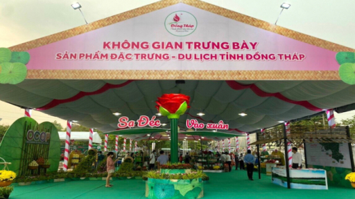 Hơn 40 gian hàng tham gia không gian trưng bày sản phẩm đặc trưng và du lịch Đồng Tháp