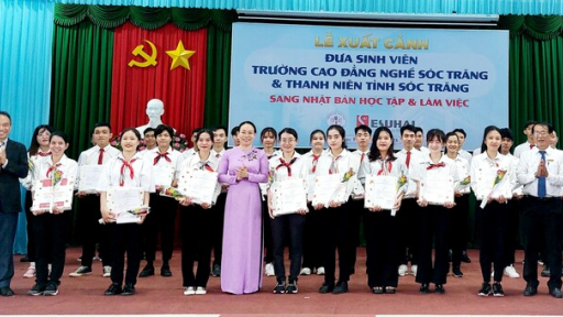 Sóc Trăng tổ chức lễ xuất cảnh đưa 35 sinh viên, thanh niên sang Nhật Bản học tập và làm việc