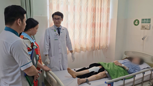 Bong điểm bám dây chằng chéo sau tai nạn giao thông