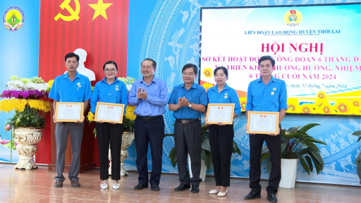 Cần Thơ: LĐLĐ huyện Thới Lai tổ chức Hội nghị Sơ kết hoạt động công đoàn 6 tháng đầu năm 2024