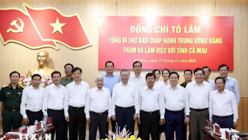 Tổng Bí thư Tô Lâm làm việc với Ban Thường vụ Tỉnh ủy Cà Mau