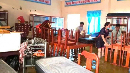 Cà Mau: Một số điểm trường bị ngập do triều cường dâng cao