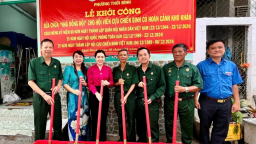 Cần Thơ: Hội Cựu chiến binh phường Thới Bình sửa chữa nhà cho hội viên có hoàn cảnh khó khăn