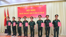 Bộ Chỉ huy quân sự tỉnh Kiên Giang công bố, trao quyết định về công tác cán bộ