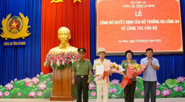 Trưởng công an huyện Vĩnh Thạnh, TP Cần Thơ nhận chức Phó giám đốc Công an tỉnh Cà Mau