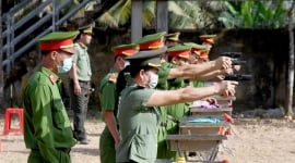 Công an tỉnh Trà Vinh tổ chức Giải bắn súng ngắn quân dụng lần thứ XI năm 2023